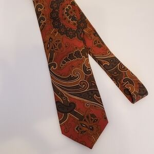 Brooks Brothers Tie in Red, Shades of Browns and Tan